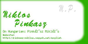 miklos pinkasz business card